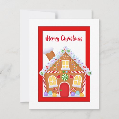 Christmas gingerbread house add message card