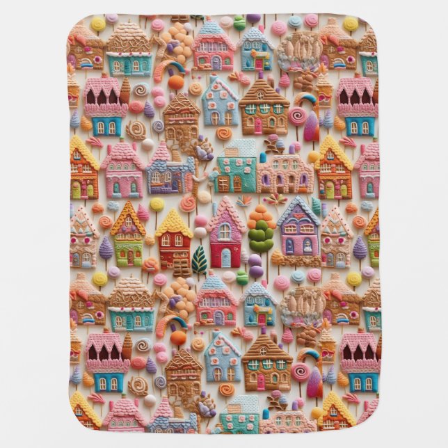 Christmas Gingerbread House Baby Blanket (Front)