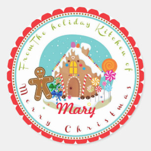 Christmas Gingerbread house baking stickers labels