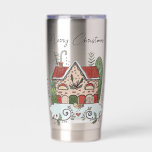 Christmas Gingerbread House Bird Winter  Insulated Tumbler