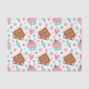 Christmas Gingerbread House, Candy & Cupcakes Tissue Paper