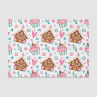Christmas Gingerbread House, Candy & Cupcakes Tissue Paper
