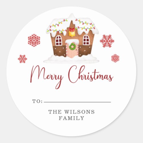 Christmas Gingerbread House  Classic Round Sticker