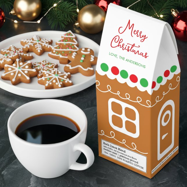 Christmas Gingerbread House Cozy Sweet Brown White Roasted Coffee (Creator Uploaded)
