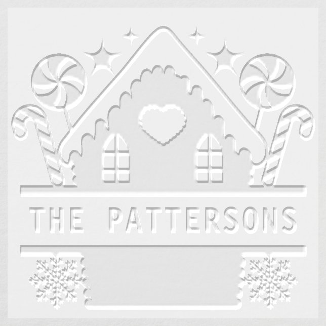 Christmas Gingerbread House Custom Family Name Embosser (Design)