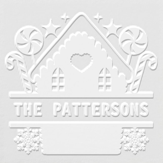 Christmas Gingerbread House Custom Family Name Embosser (Design)