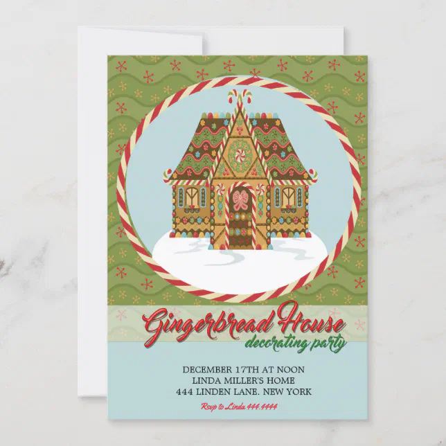 Christmas Gingerbread House Decorating Party Invitation | Zazzle