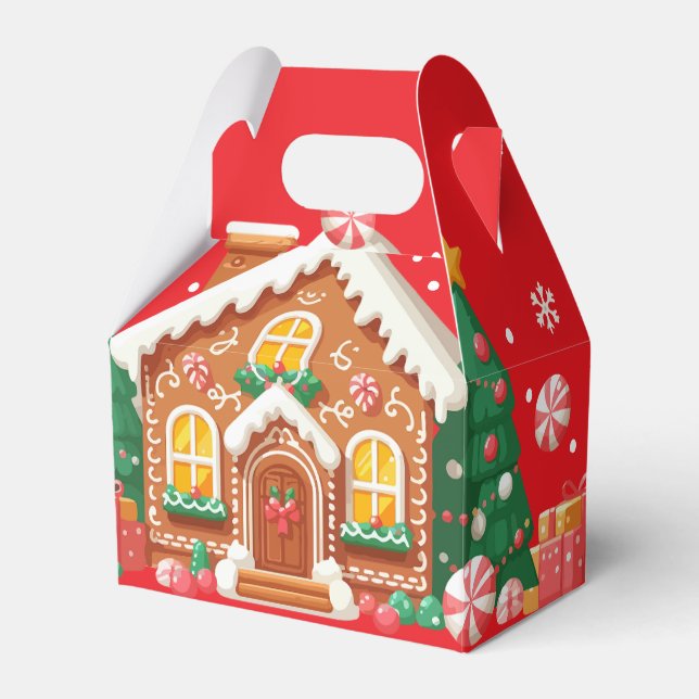 Christmas Gingerbread House  Favor Boxes (Front Side)
