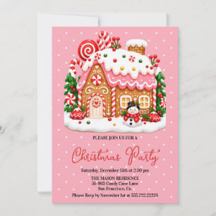 Christmas Gingerbread House Holiday Party Invitation