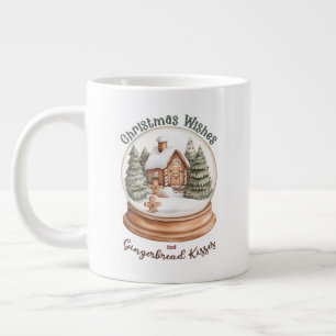 Christmas Gingerbread House Holiday Snow Globe Giant Coffee Mug
