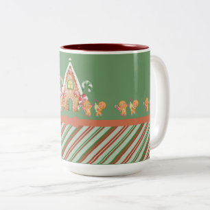 Christmas Gingerbread House Hot Chocolate Two-Tone Coffee Mug