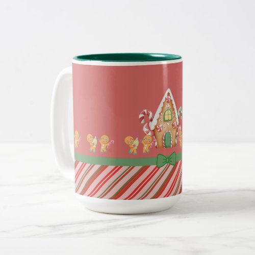 Christmas Gingerbread House Hot Chocolate Two_Tone Coffee Mug