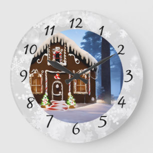 Christmas Gingerbread House Large Clock