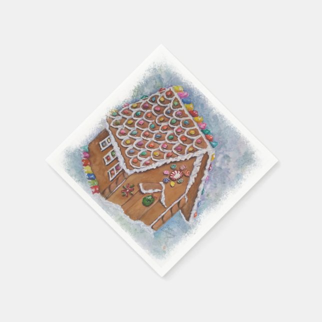 Christmas Gingerbread House Napkins (Corner)