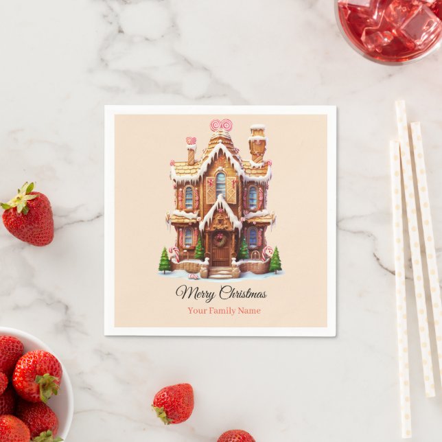 Christmas gingerbread house napkins (Insitu)