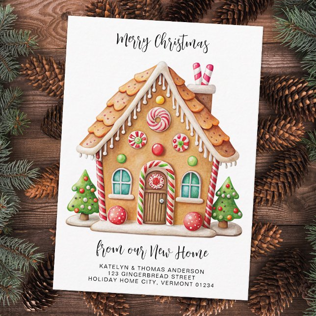 Christmas Gingerbread House New Address Moving Enclosure Card (Creator Uploaded)