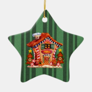 Christmas Gingerbread House Ornament by doodlesfunornaments at Zazzle