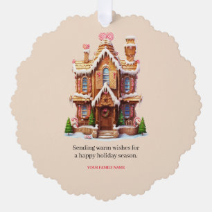 Christmas gingerbread house ornament card