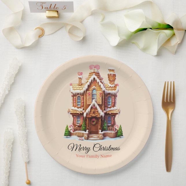 Christmas gingerbread house paper plates (Wedding)