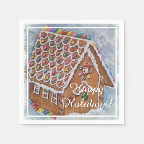 Christmas Gingerbread House Party Napkins