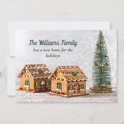 Christmas Gingerbread House Photo New Home Address Holiday Card