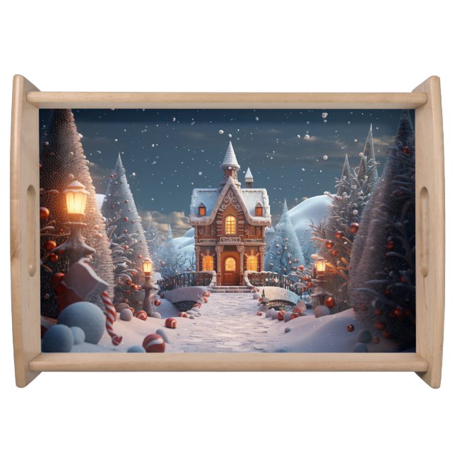 Christmas Gingerbread House  Serving Tray (Front)