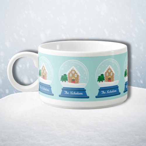 CHRISTMAS GINGERBREAD HOUSE SNOW GLOBE BOWL