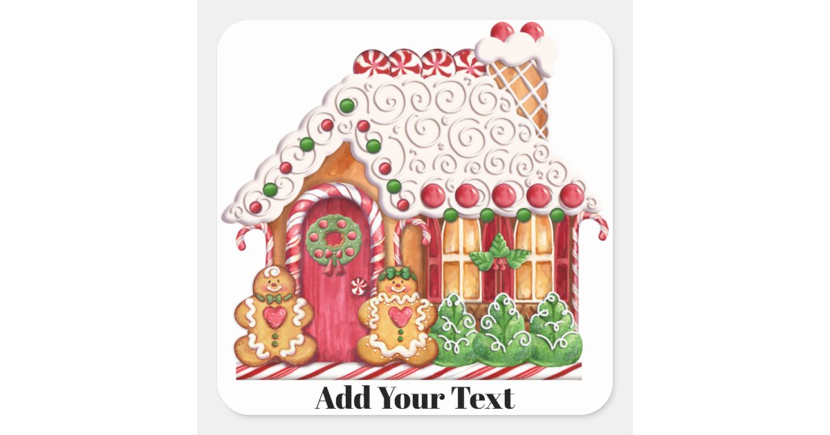 Christmas Gingerbread House Sticker | Zazzle