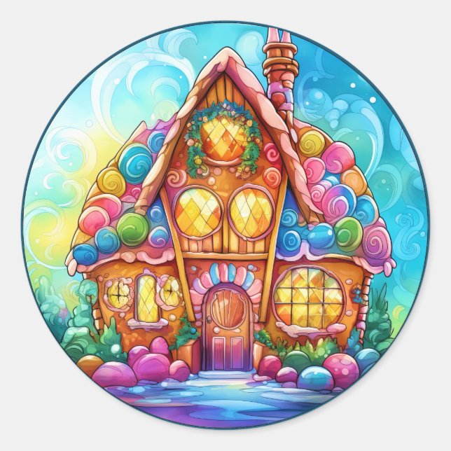 Christmas Gingerbread House Sticker (Front)