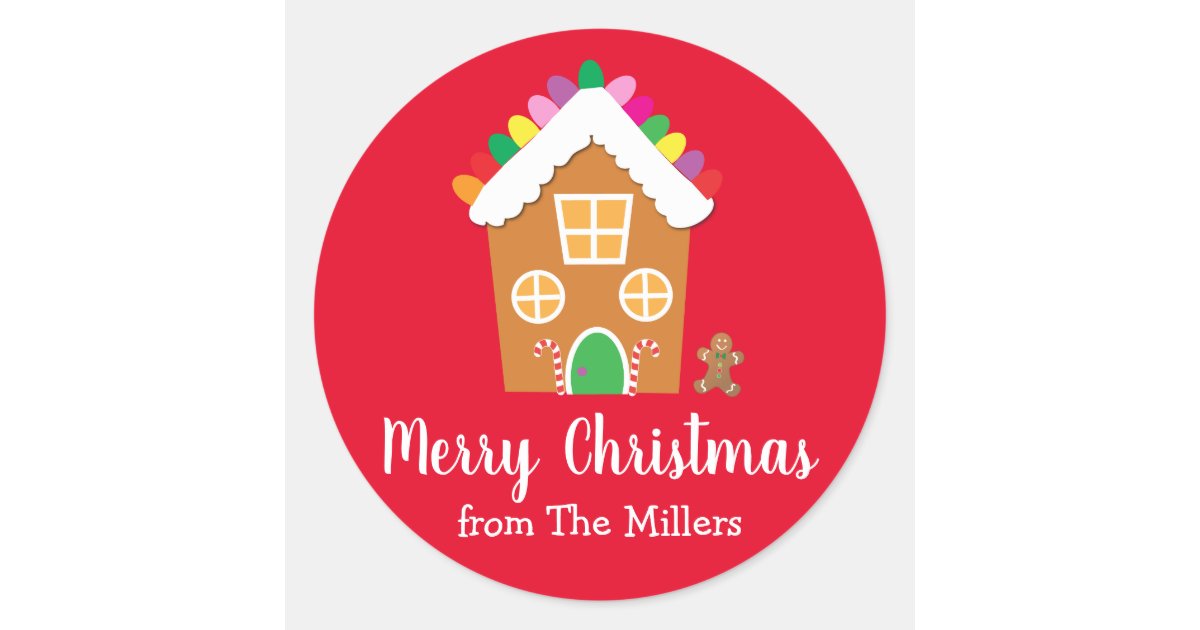 Christmas Gingerbread House Sticker | Zazzle