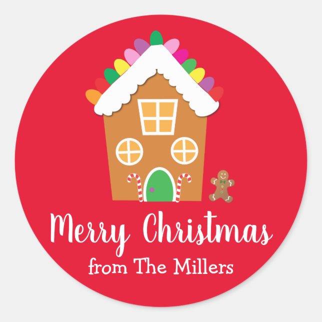 Christmas Gingerbread House Sticker (Front)