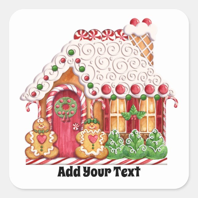 Christmas Gingerbread House Sticker (Front)