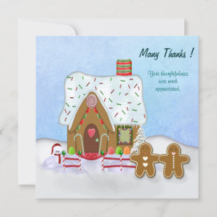 Christmas Gingerbread House Thank You Card
