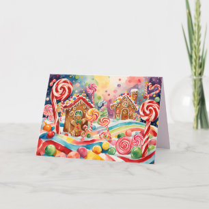 christmas gingerbread houses greeting card