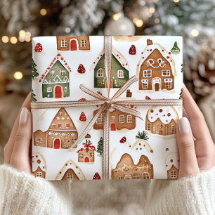 Christmas Gingerbread Houses Wrapping Paper
