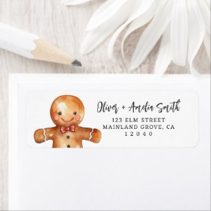 Christmas Gingerbread Hugs Return Label