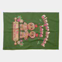 Christmas Gingerbread Love Kitchen Towel