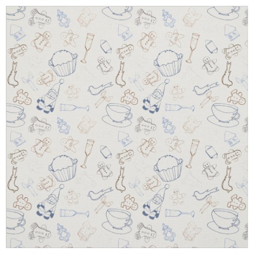 christmas Gingerbread Man and santa Fabric