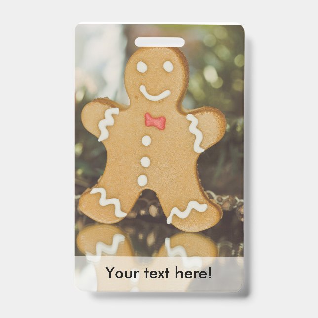 Christmas gingerbread man badge (Front)