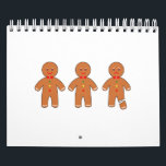 Christmas gingerbread man calendar<br><div class="desc">Two smiling gingerbread men and one sad gingerbread man with a broken leg.</div>