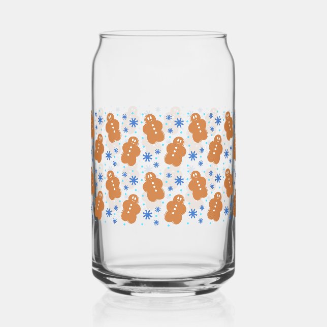 Christmas Gingerbread Man Can Glass (Front)