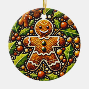 Christmas Gingerbread Man                          Ceramic Ornament