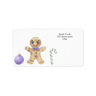 Christmas gingerbread man cookie label