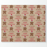 Modern Gray Neutral Gingerbread Pattern Wrapping Paper Sheets | Zazzle