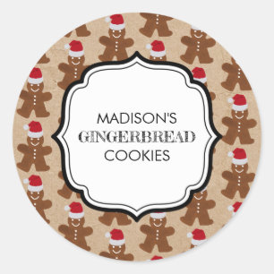 Christmas Gingerbread Man Cookies Holiday Baking Classic Round Sticker