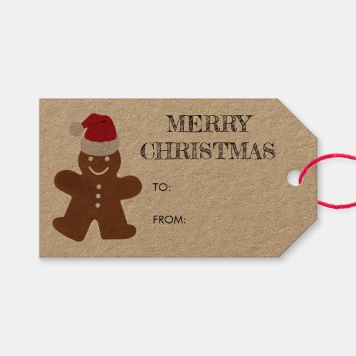 Christmas Gingerbread Man Cookies Holiday Baking Gift Tags