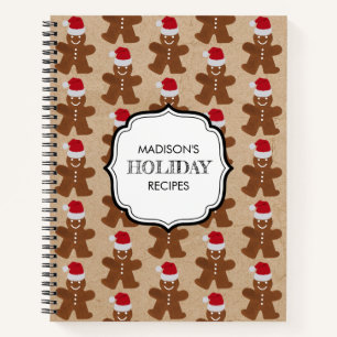Christmas Gingerbread Man Cookies Holiday Recipe Notebook