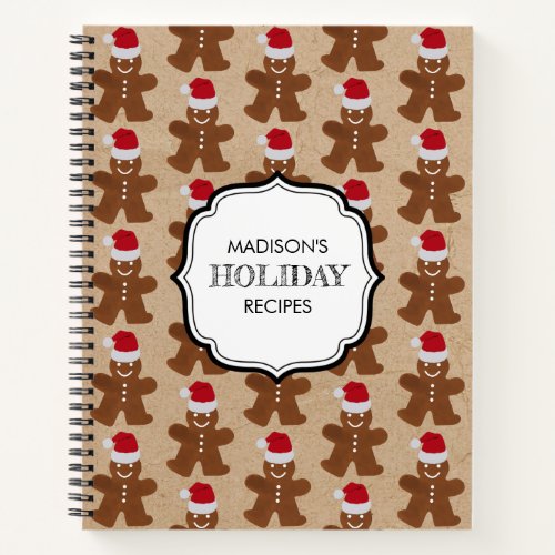 Christmas Gingerbread Man Cookies Holiday Recipe Notebook