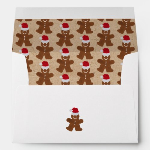 Christmas Gingerbread Man Cookies Return Address Envelope