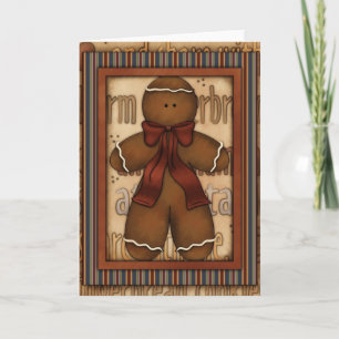 Christmas Gingerbread Man Design Greeting Card